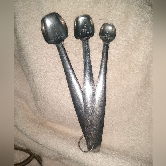 Foley style unbranded measurement spoons long handle 1 tsp 1/2 Tsp & 1/4 Tsp - Picture 3 of 8